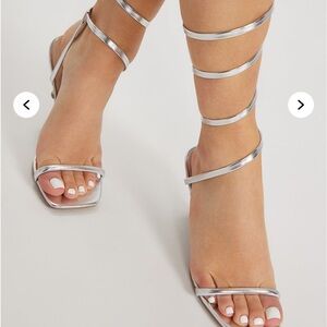Silver Strappy Women's Sandals